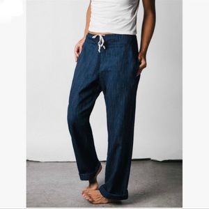 Imogene + Willie Fethiye Striped Lightweight Wide Leg Cotton Drawstring Pant